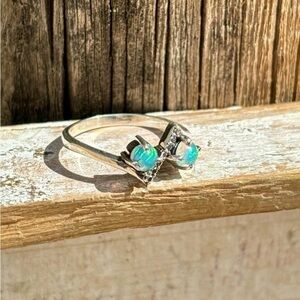 Ethiopian Opal & Topaz Ring